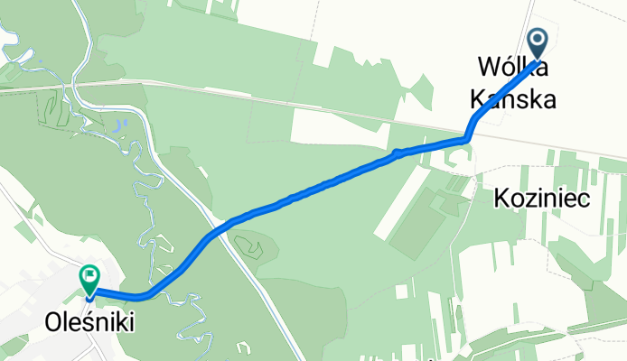Wólka Kańska, Rejowiec Fabryczny do Oleśniki, Trawniki