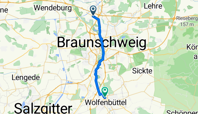 Hansestraße, Braunschweig nach Am Kälberanger, Wolfenbüttel
