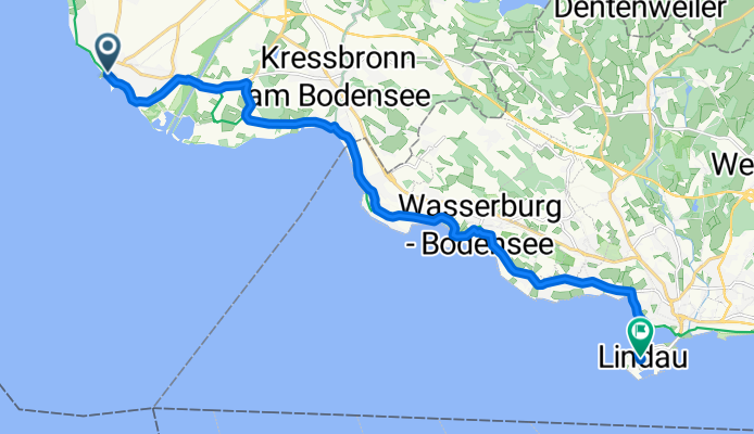 Untere Seestraße, Langenargen nach Bahnhofplatz, Lindau (Bodensee)