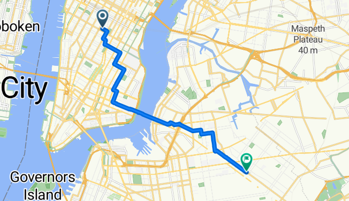 W 23rd St, New York to Bushwick Ave, New York