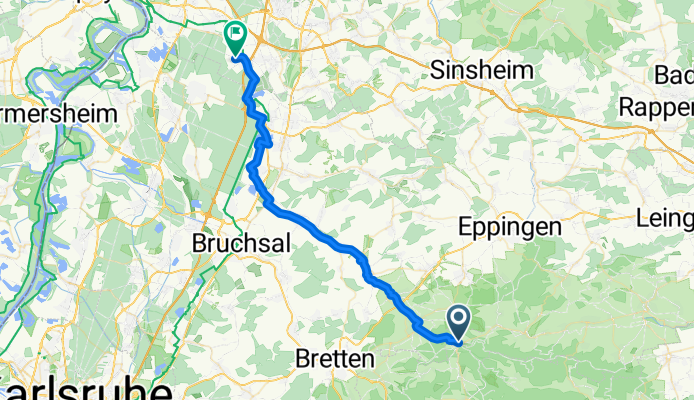 49.051, 8.851 nach 49.266, 8.590