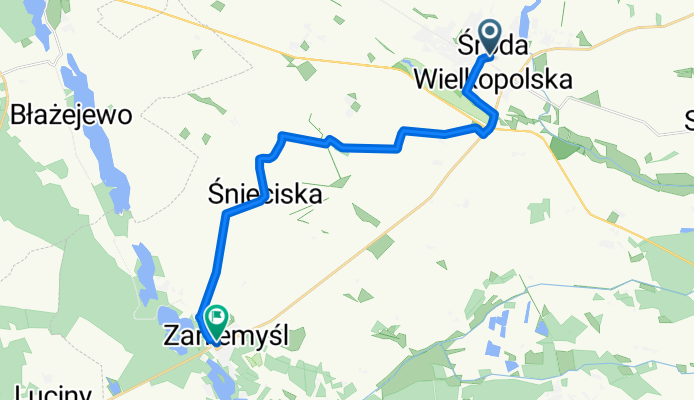 Route from Środa Wielkopolska