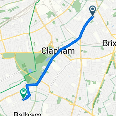 Clapham Road, London to Balham Grove, London