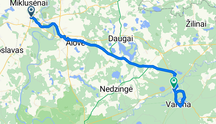 Punsko g., Alytus до A. Ryliškio g., Senoji Varėna