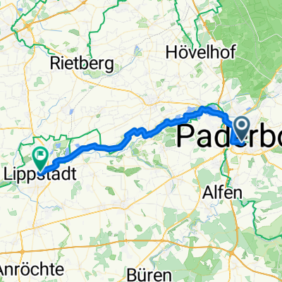 Paderborn Hauptbahnhof nach Lippertor