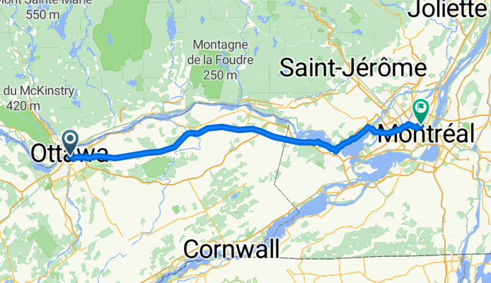 Rue Cartier, Ottawa à Rue Louis-Hémon, Montréal