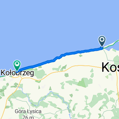 Mielno nach Kolejowa, Kolberg