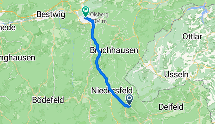 Am Ufer, Winterberg nach Heinrich-Sommer-Straße, Olsberg