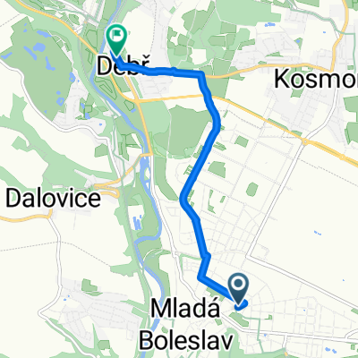 Route from Blahoslavova