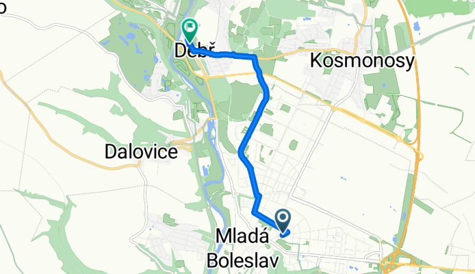 Route from Blahoslavova