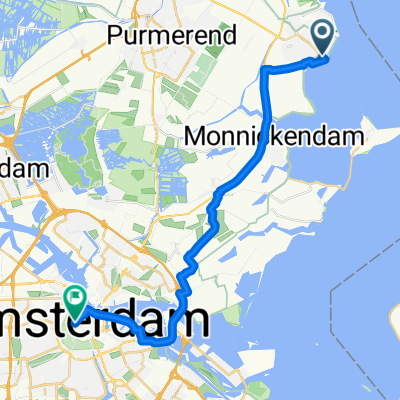 Route nach Amsterdam