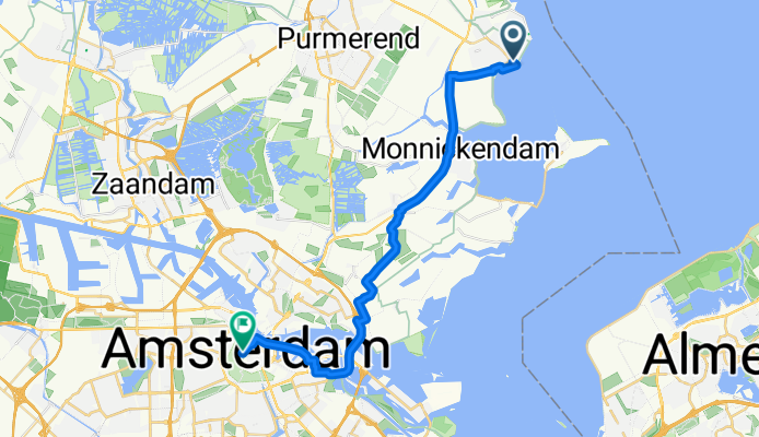 Route nach Amsterdam