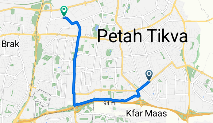 Route in Petah Tikva