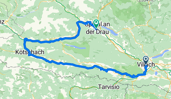 Route nach Spittal an der Drau