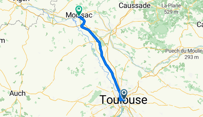 Rue de l'Orient, Toulouse to Rue du Pont, Moissac