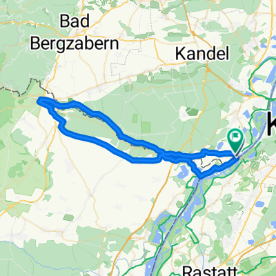 Route Neuburg am Rhein nach Weißenburg und zurüvck