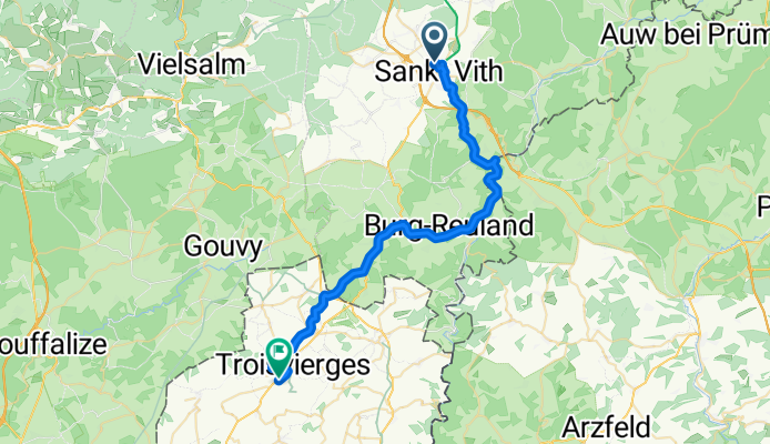 Malmedyer Straße, St. Vith to Rue d'Asselborn, Troisvierges