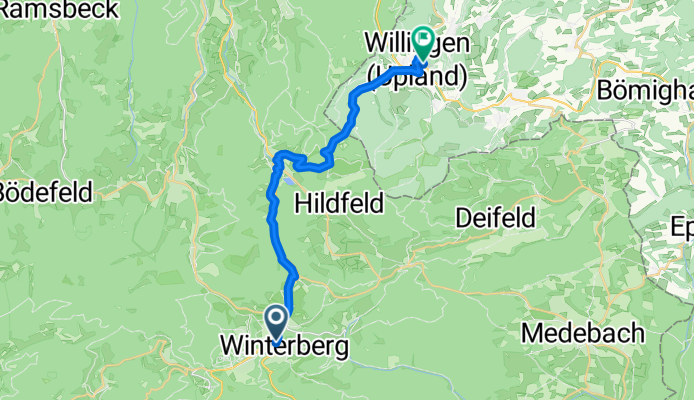 Waltenberg-Tunnel, Winterberg nach Waldecker Straße, Willingen (Upland)