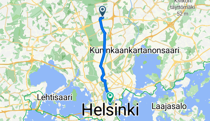 Elontie, Helsinki to Svante Olssonin puistokuja, Helsinki