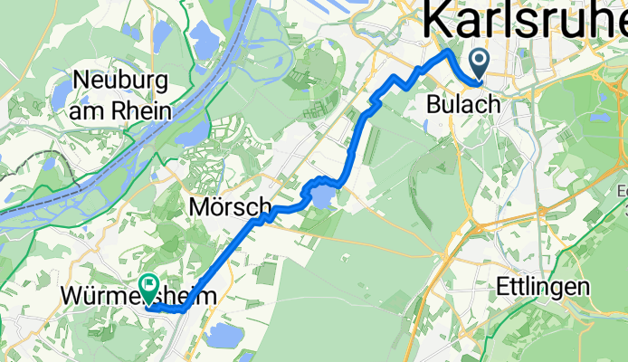 Von KA-Beiertheim nach Würmersheim (Durmersheim)