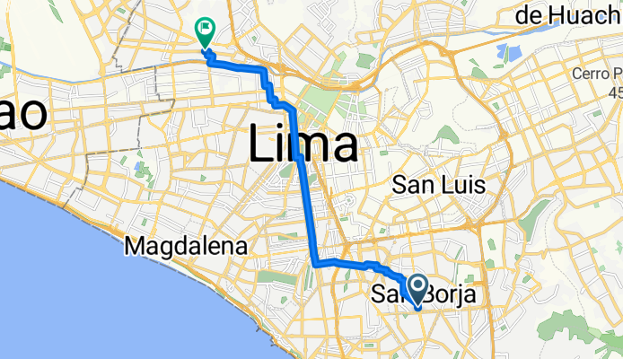 De Avenida Aviación a Avenida Perú