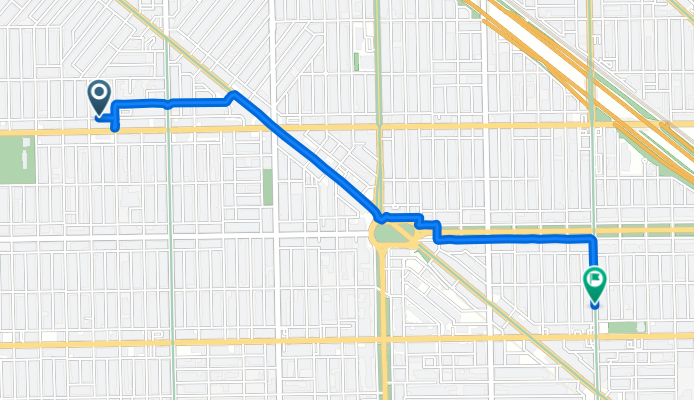 N Lawndale Ave, Chicago to N California Ave, Chicago