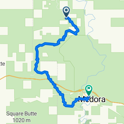 Route to Medora Campground