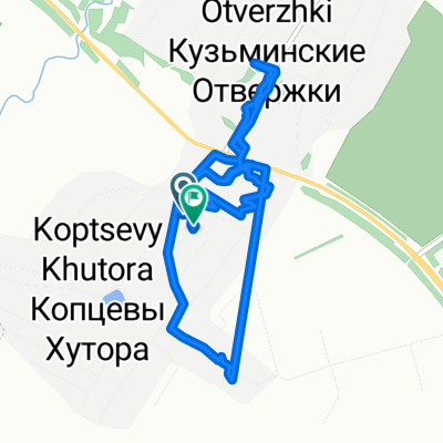 улица 70 лет Октября, деревня Копцевы Хутора до улица 70 лет Октября, деревня Копцевы Хутора