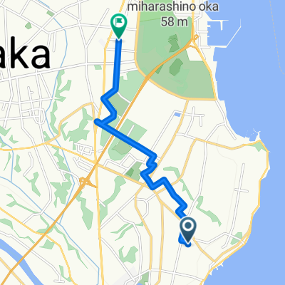 Hiraisocho, เมืองฮิตาจินากะ to Shinkocho, เมืองฮิตาจินากะ