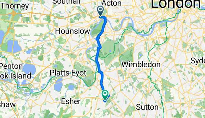 Clayponds Lane, Brentford to Davis Road, Chessington