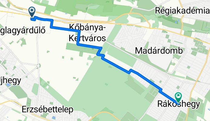 Jászberényi út, Budapest to Tisza István utca, Budapest