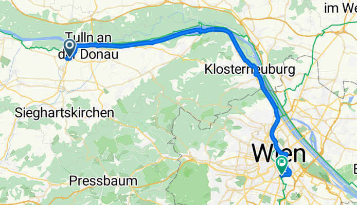 Überländstraße, Langenrohr to Passage Südtiroler Platz Hauptbahnhof, Vienna