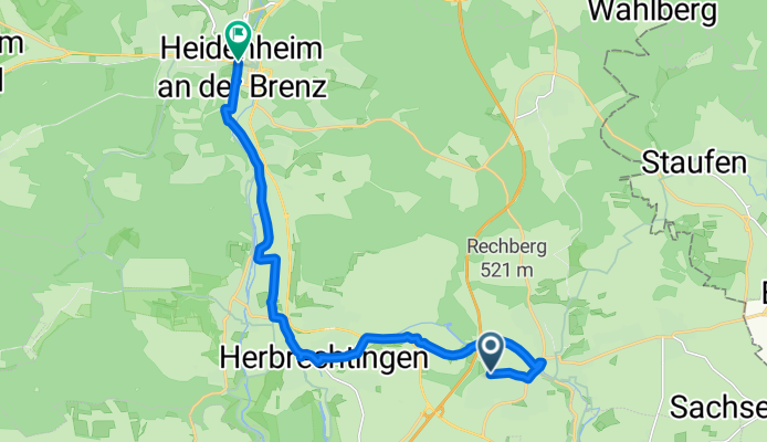 Donauschwabenstraße, Giengen an der Brenz nach Olgastraße, Heidenheim an der Brenz