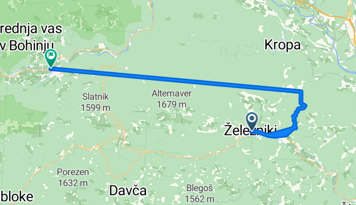 Češnjica to Triglavska cesta