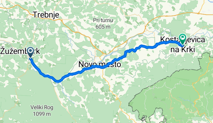 Sadinja vas pri Dvoru to Kostanjevica