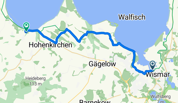 Schiffbauerdamm, Wismar nach Niendorf, Hohenkirchen
