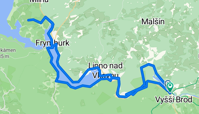 Míru, Vyšší Brod nach Im Landlgrund, Altenberg