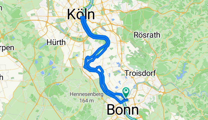 Von Troisdorf bis Köln und zurück