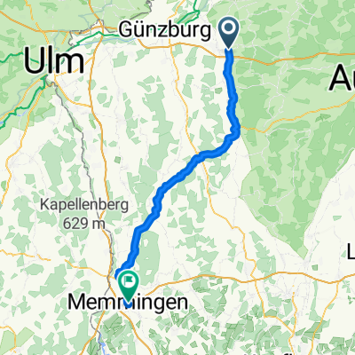 Augsburger Straße, Röfingen nach Lindenbadstraße, Memmingen