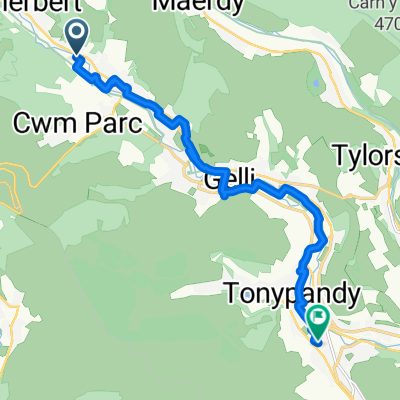 Brynhyfryd Street, Treorchy to Blaenlau Street, Tonypandy