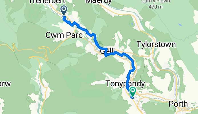Brynhyfryd Street, Treorchy to Blaenlau Street, Tonypandy