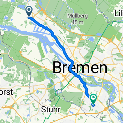 Carl-Benz-Straße, Bremen nach Hermann-Lange-Straße, Bremen
