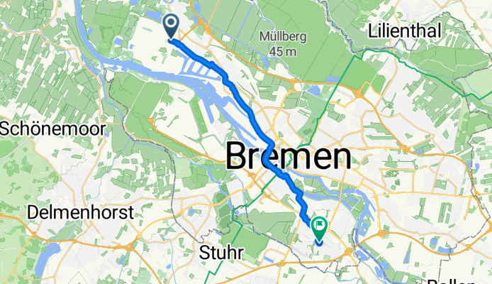 Carl-Benz-Straße, Bremen nach Hermann-Lange-Straße, Bremen