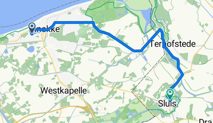 Wilderozenpad, Knokke-Heist à Zuiddijkstraat, Sluis