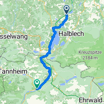 Der Lechradweg - Etappe 4 von Lechbruck nach Weißenbach: Von den Voralpen in die Berge hinein