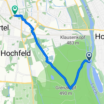 Oberländer Straße, Augsburg nach Konrad-Adenauer-Allee, Augsburg