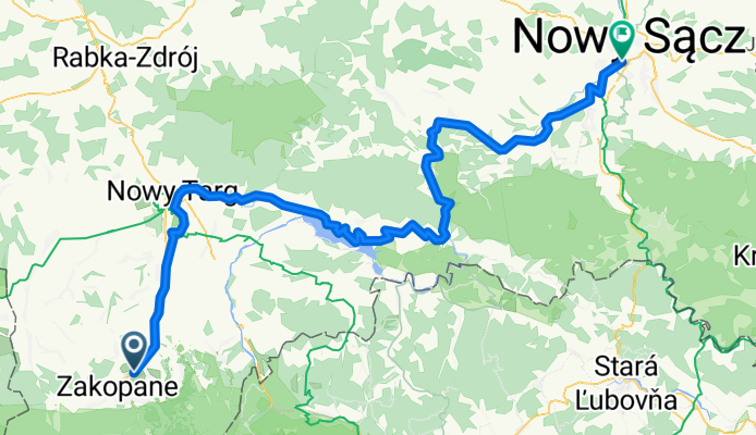 Bachledy, Zakopane do Radziecka, Nowy Sącz