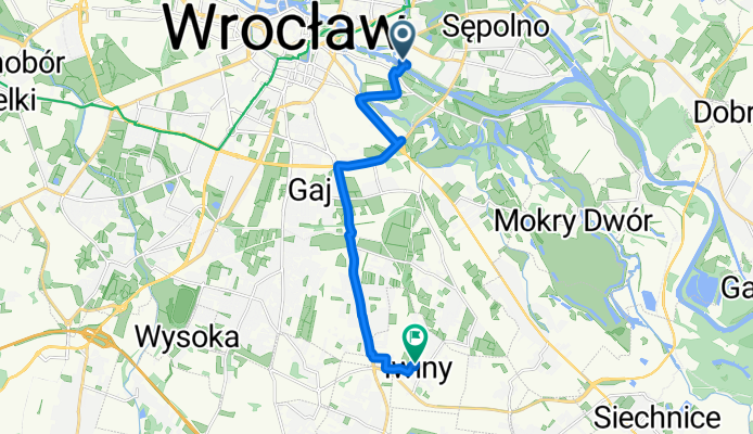 Plac Grunwaldzki, Wrocław do Ptasia, Iwiny