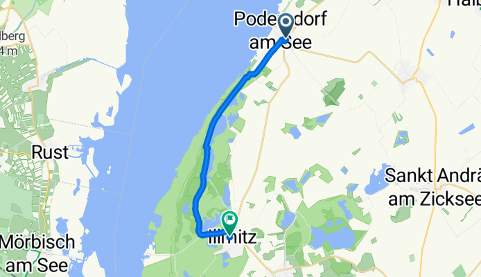 Neusiedler Straße, Podersdorf am See nach Untere Hauptstraße, Illmitz