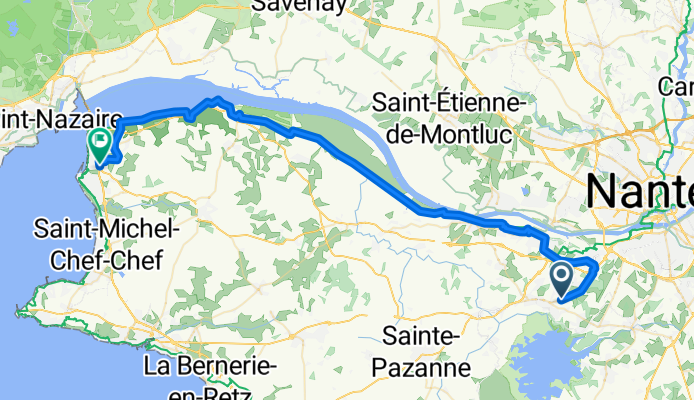 Fra Nantes Bouaye til Saint-Brevin-Les-Pins